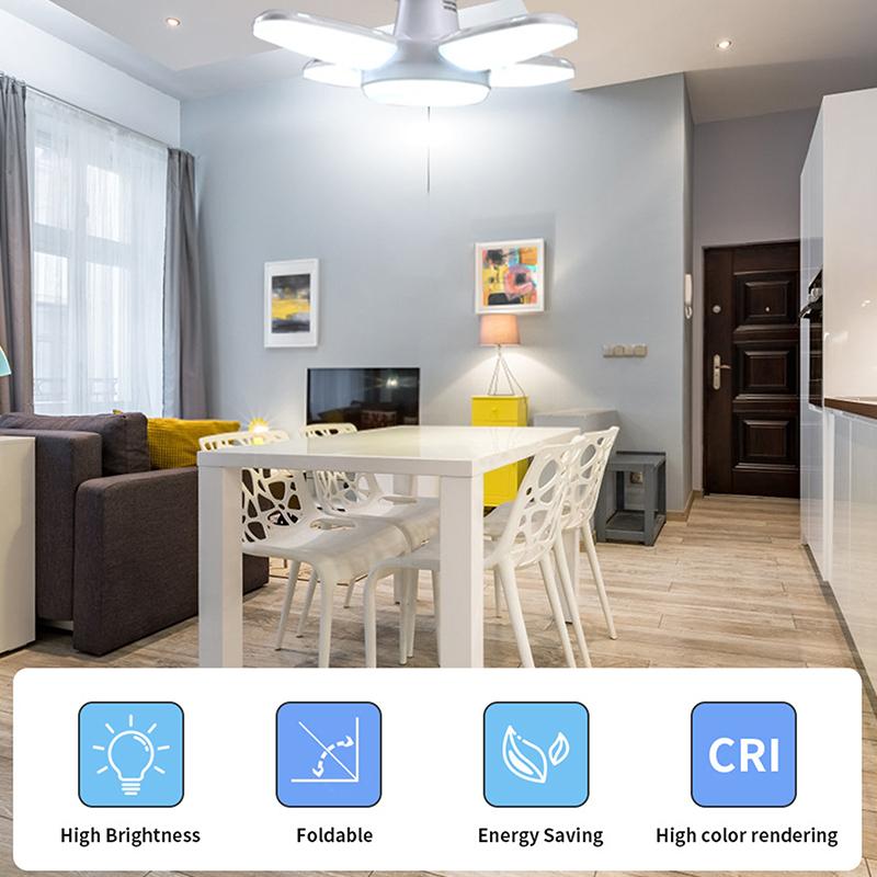 1Pc E27 Bulb Led Indoor Bulb Fan Leaf Super Bright Home Decoration Living Room Styling Light Ceiling Light Led E27 Bulb