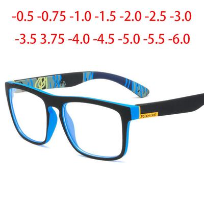 Sport Myopia Glasses Men Photochromic Goggles Glasses Fashion Square Nearsighted Glasses -0.5 -0.75 -1.0 -2.0 To -6.0