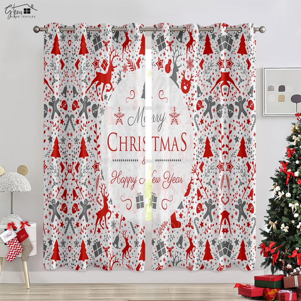 Christmas 3D Printing Decorative Drapes Christmas Tree Christmas Gift Livingroom Space Bedchamber Children Latest  Holiday Drapes