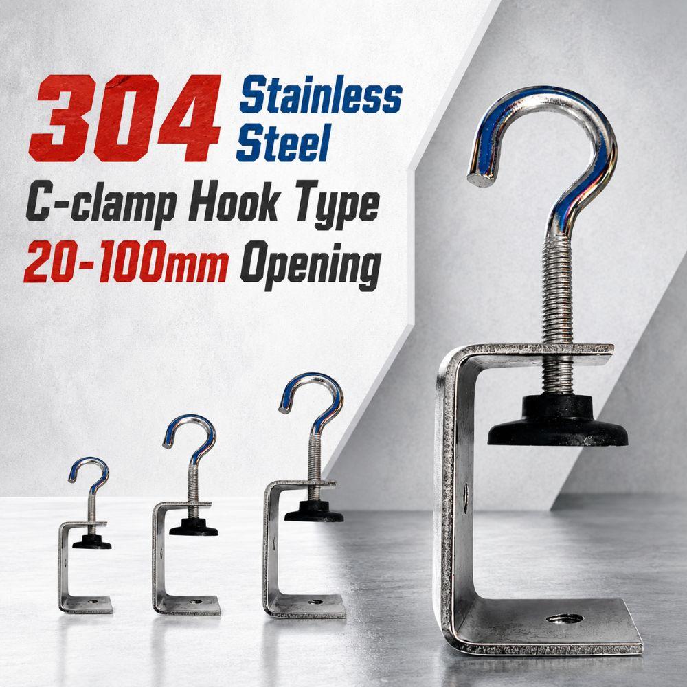 Adjustable C-clamp 304 Stainless Steel Fixed Holder Clip Square Clamp Hardware Fasteners