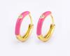 Nidin New Minimalist Candy Colors Enamel Round Hoop Earrings for Women Zircon Piercing Cartilage Huggie Ear Jewelry Wedding Gift