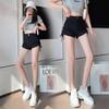 Women's High-Waisted Black Drawstring Shorts - Summer 2025 Slim Fit Trendy Style