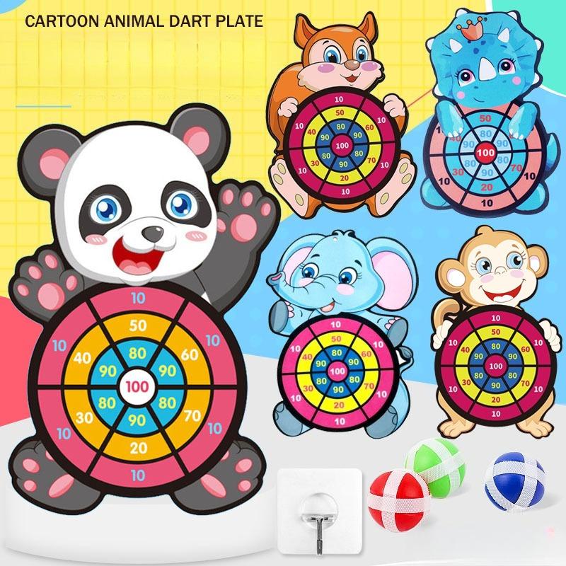 1SET Children's Target Throwing Dart Board Sticky Ball Self-adhesive Disc Set Indoor and Outdoor Parent-child Interactive Dart Toy