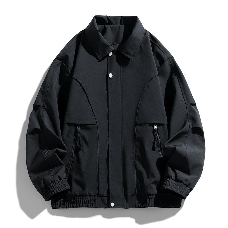 Men's Jacket Spring and Autumn Casual Loose Fashionable Versatile Jacket Solid Color Simple Men's Top