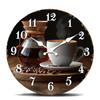 Kaffeeliebhaber Wanduhr, Vintage Kaffeebrüh Design, Lautloses Quarzwerk, Dekorative Küchen- oder Café-Themenuhr, Steami
