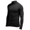 Camiseta Base para Hombre Color Sólido Cuello Alto Casual Alta Elasticidad Manga Larga Top de Otoño para Ropa Interior