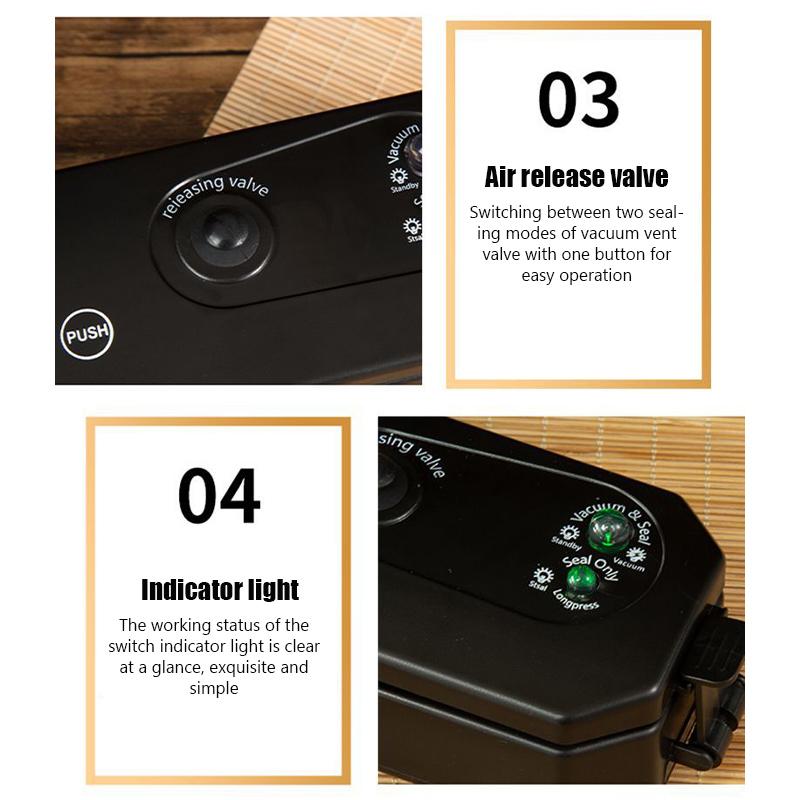 EU Food Vacuum Sealer Vacuum Packaging Machine for Food with 10pcs Packed Bags 220V Automatic Household Food Vacuum Sealing