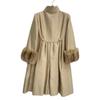 FOXEY BOUTIQUE Beige 24671 Silk/Wool Russian Sable Padded Long Coat Coat 40 beigeUsed