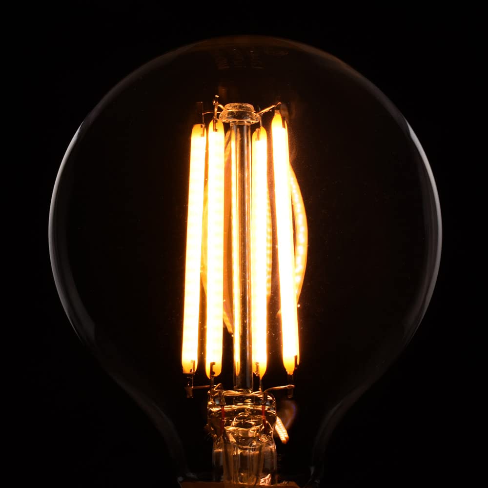 OHM Electric LED Light Bulb, Filament Edison Bulb, Small Round Bulb, E17 Base, Equivalent To 40W, Warm White, LDA4L-E17 C6LBG5 06-3888