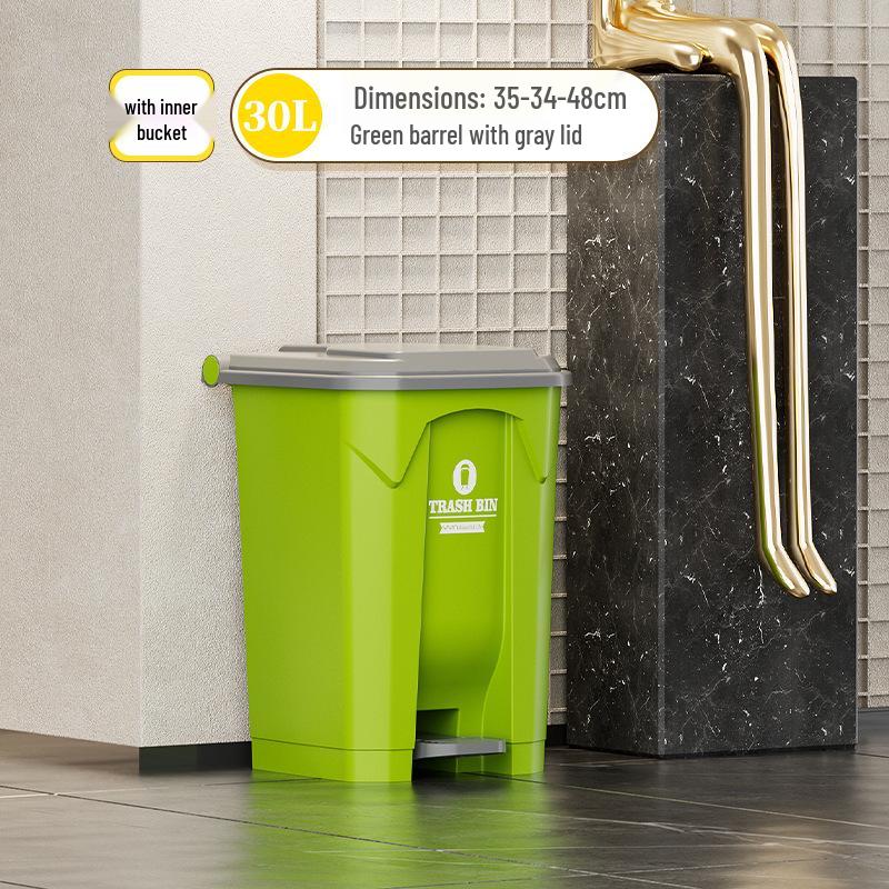 Large 30L Outdoor Kitchen Trash Can with Pedal and Lid