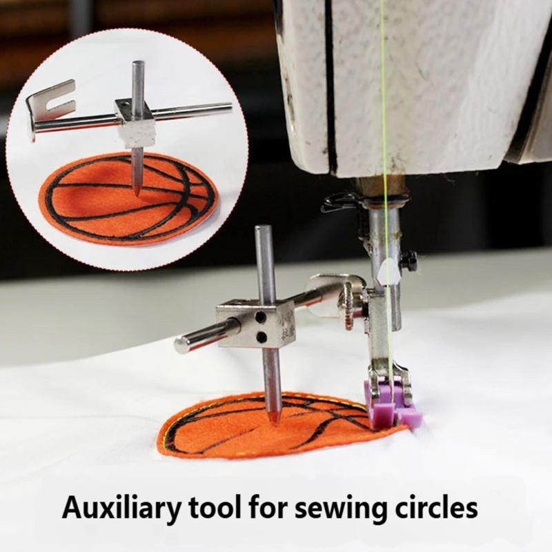 Circle Guide Attachment for Sewing Machine Projects, Metal Marking Rod Set for Round Line Work, Fabric Control, Pattern Tracing, and Sewing Use