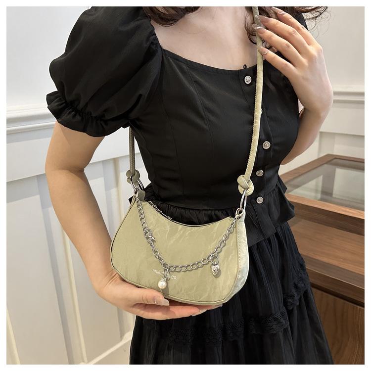 Chic Small Shoulder Bag for Women 2026 New Fashion Casual Crossbody Armpit Bag PU Leather Chain Purse KTB