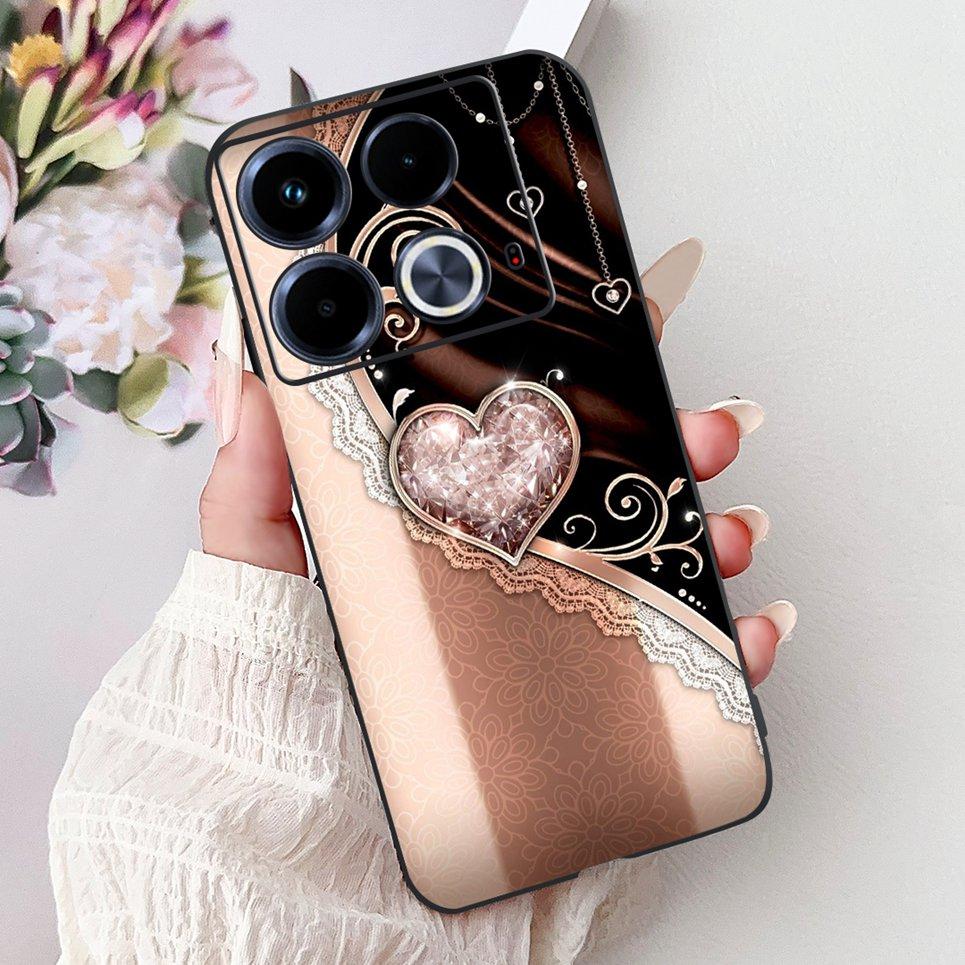 For Cover Infinix Note 40 40x 40Pro Plus Note40 Pro+ Phone Case Colorful Flower Butterfly Lxuru Women Fashion Soft Siliocne Etui
