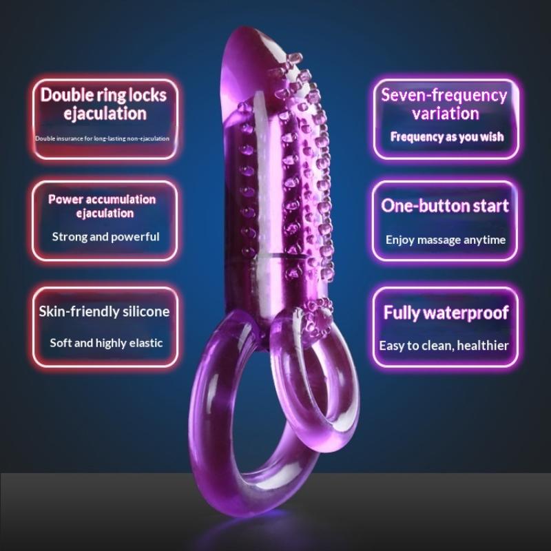 Vibrating Cock Ring With Tongue Clitoral Stimulator Raised Nodules Anal Beads For Couple Play Adult Sex Toys Penis Ring Wearable