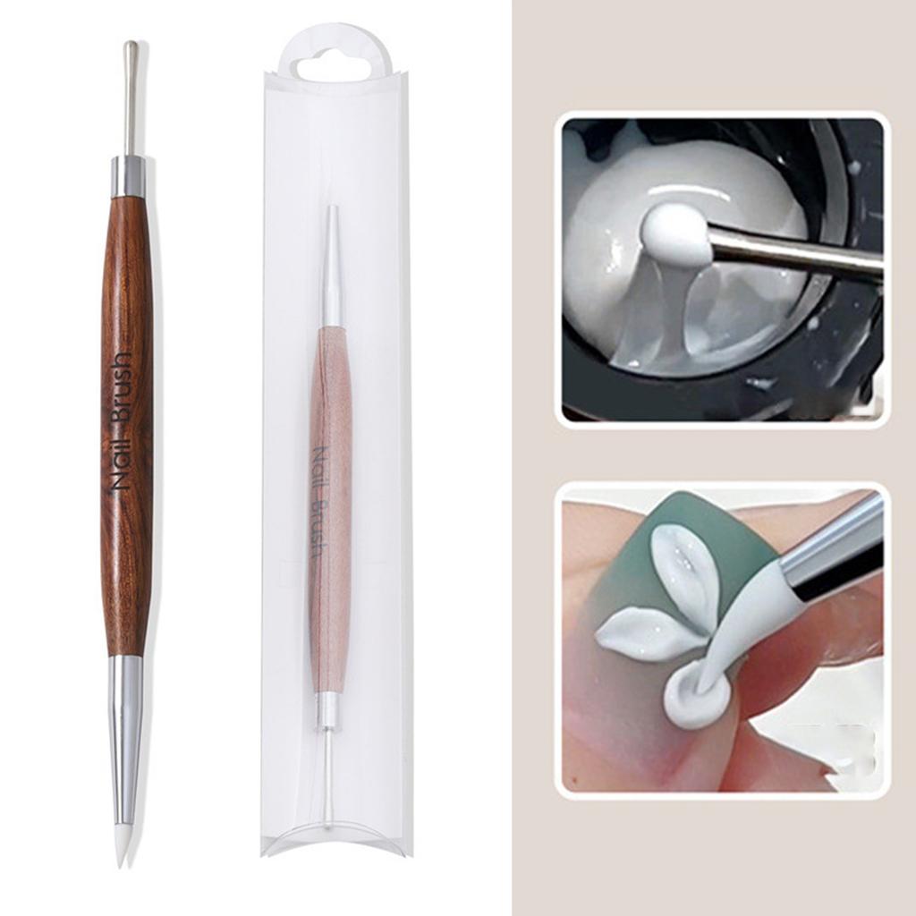 Double Headed Nail Art Pen Multifunctional Silicone Brush Manicure Nail Decoration for Gel Polish and Detail Designs