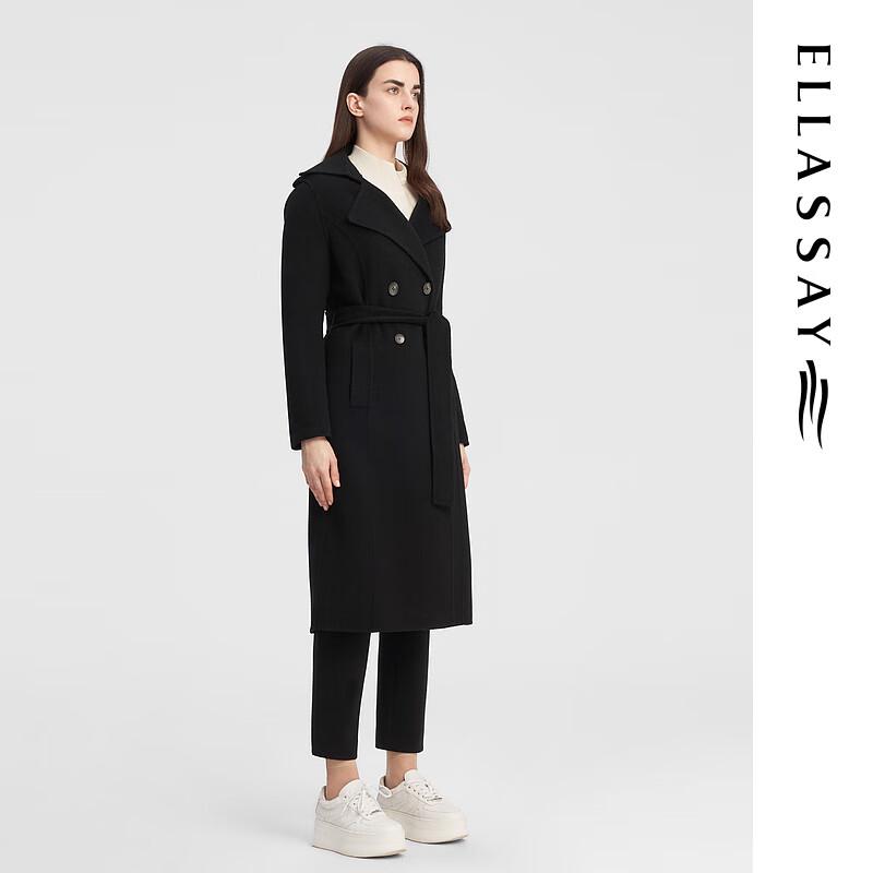 ELLASSAY Women's Wool Cashmere Double-breasted Long Coat