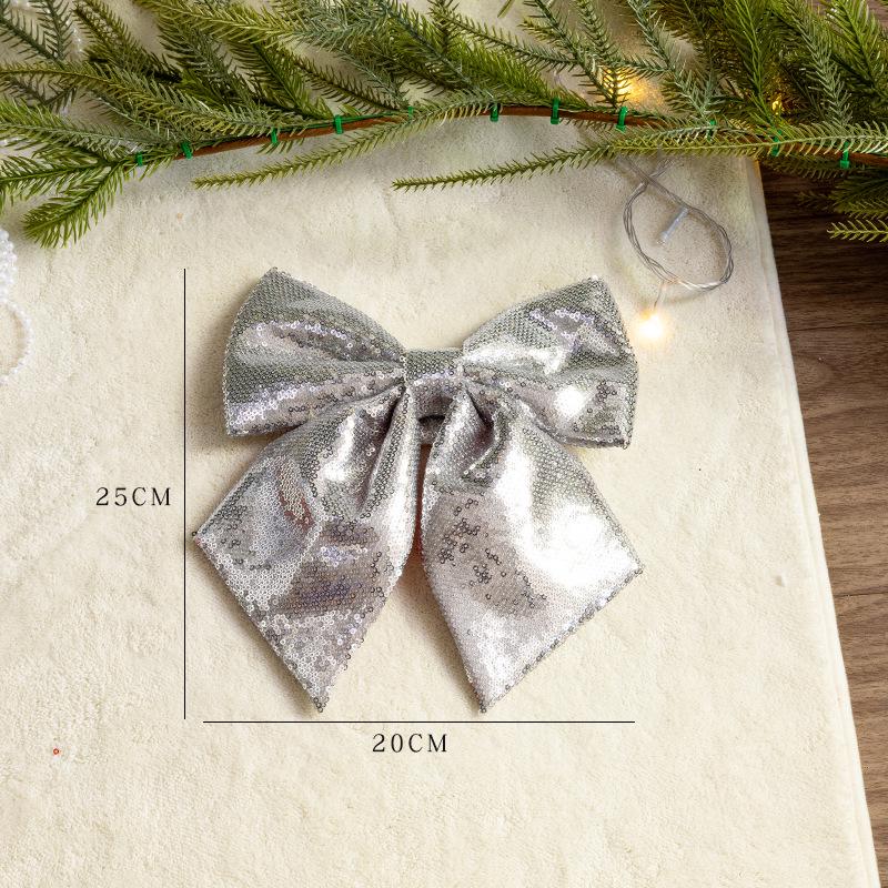 Large Pink and Gold Glitter Christmas Bow Ornament