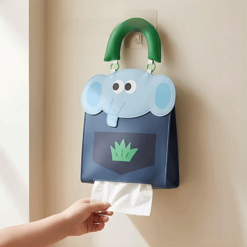 Top Handle Hanging Napkin Dispenser Cartoon Design Wall Hanging Tissue Holder  Space Saving