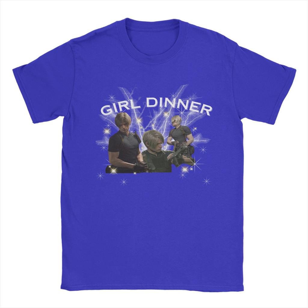 Mens Leon Kennedy Girl Dinner T Shirts Residents Evils 100 Cotton Clothing Unique Short Sleeve Round Collar Tee Shirt TShirt