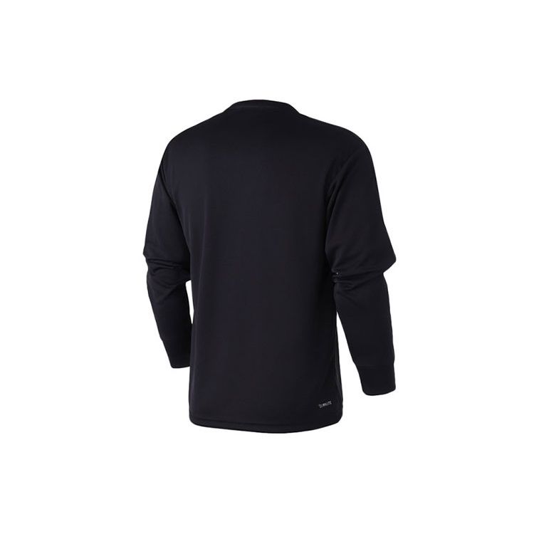 adidas Printed Logo Crewneck Long Sleeve T-Shirt Men Tops Black DU1037