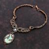 Variscite Necklace Copper Wire Wrapped Gemstone Necklace Moonstone Necklace Copper Jewelry Handmade Necklace Wire Wrap Jewelry Gift For Wife