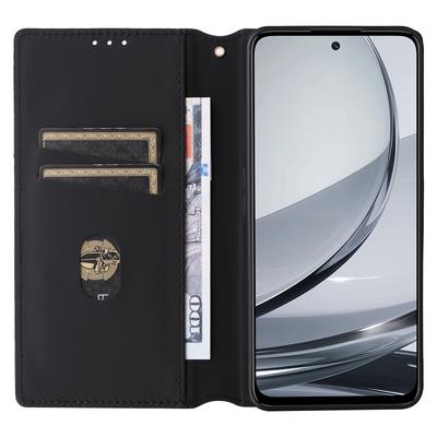 Etui Portfelowe z Wytłoczonym Wzorem Rombu ze Skóry do Telefonu ZTE nubia Focus Pro