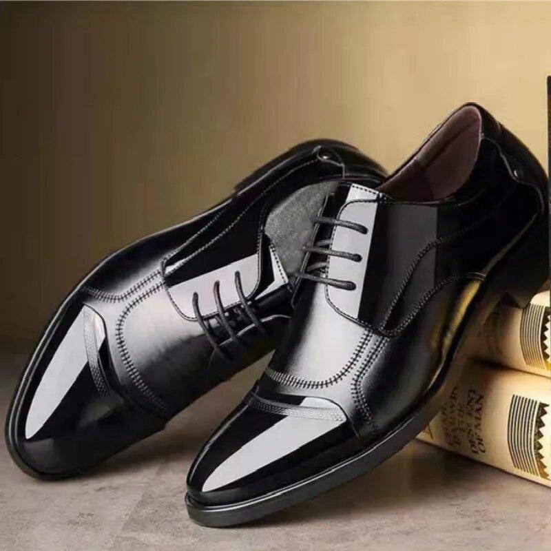 Men's Four Seasons Business Pointed Toe Formal Shoes Large Size Flat Oxfords Dress Party Shoes