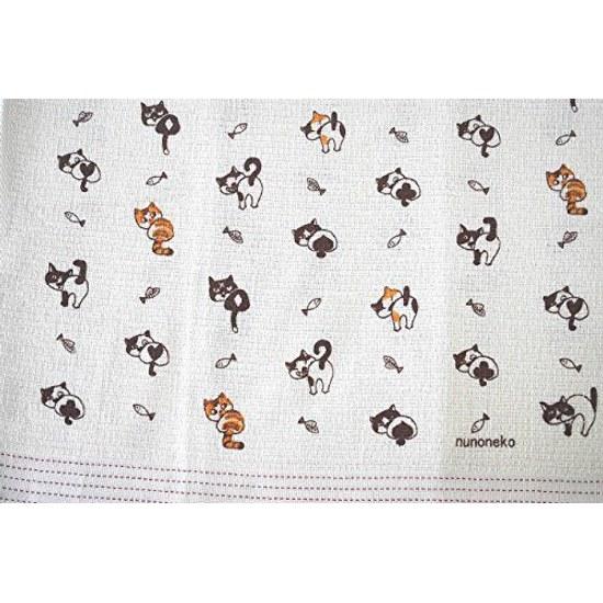 Japanese-made Imabari tenugui towel Neighbor Cat face Ehime Prefecture production / 100 cotton thin light long Japanese pattern baby gift wedding