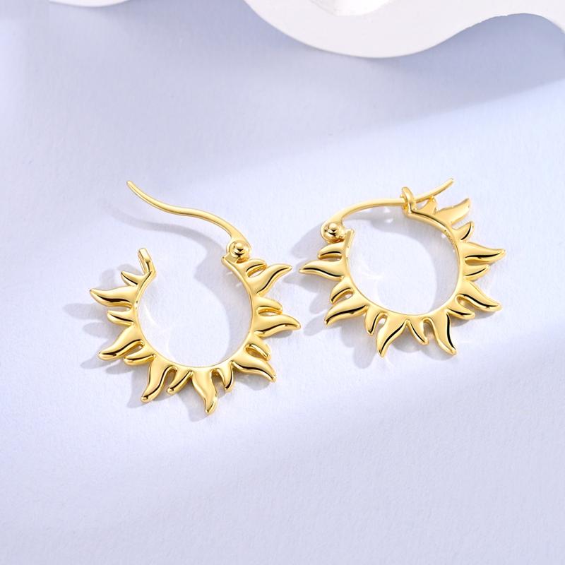New 925 Silver Earrings Golden Beans Leaf Feather Luminous Elf Hoop Earring For Women Making Jewelry Gift