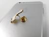 [F NODE] Alpaca Pin Badge, White x Gold, Approx. 3cm x 1.5cm, Animal Motif, Alloy
