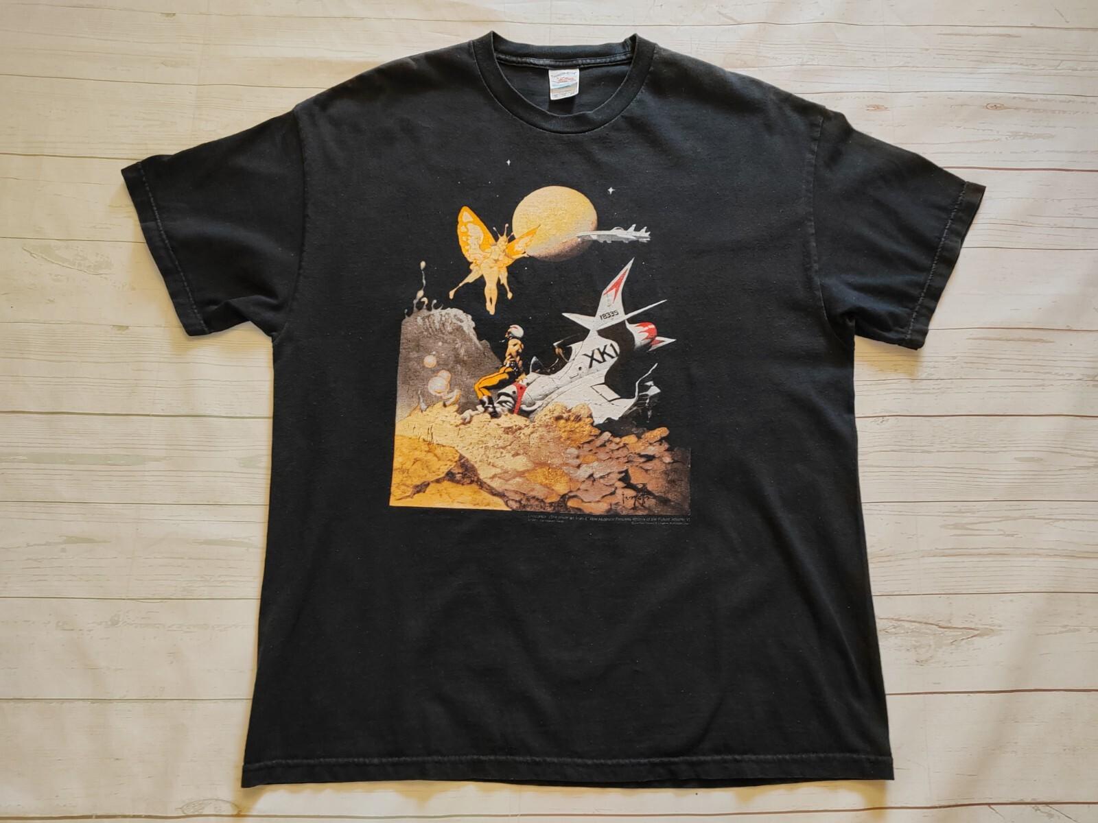 Tennessee River Vintage Frank Frazetta The Encounter Ron Hubbard Size XL Unisex T-Shirt L
