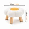 Solid Wood Low Stool Soft Padded Sofa Bench Daily Gift Soft Padded Stool  Living Room