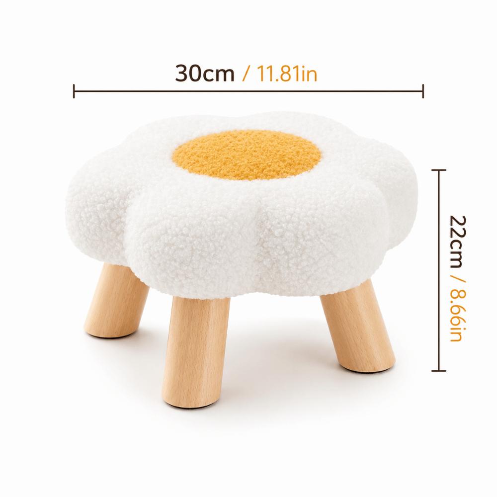 Solid Wood Low Stool Soft Padded Sofa Bench Daily Gift Soft Padded Stool Living Room