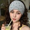 Wide Punk Rivet Hair Bands Soft Elastic Sports Headband Punk Studded Headband  Hair Accessories
