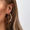 European & American C-Shaped Earrings: Fashionable 18K Gold-Plated, Color-Preserving, Geometric Ear Cuffs, Praised in Aviation Material.