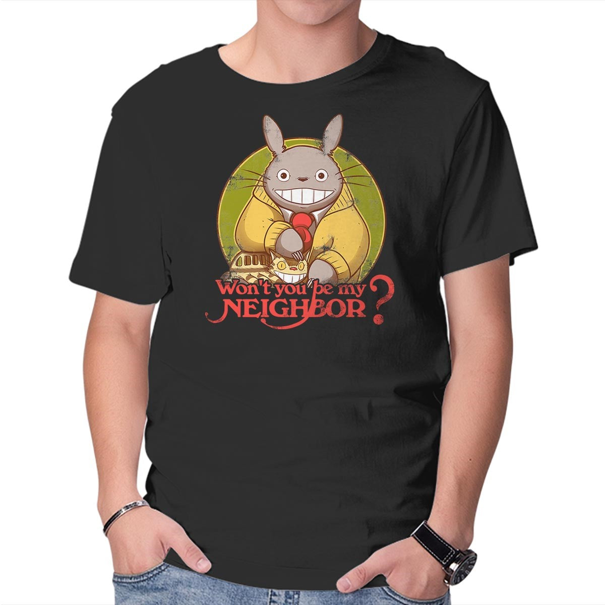 Unisex Crew Neck T-Shirt Won t You be My Neighbor Graphic Short Sleeve Casual Tee XXXL