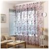 Fialový květinový 1ks průsvitný závěsový panel - Filtrující světlo, UV ochrana Polyester s designem tunýlku pro soukromí v obývacím pokoji a ložnici