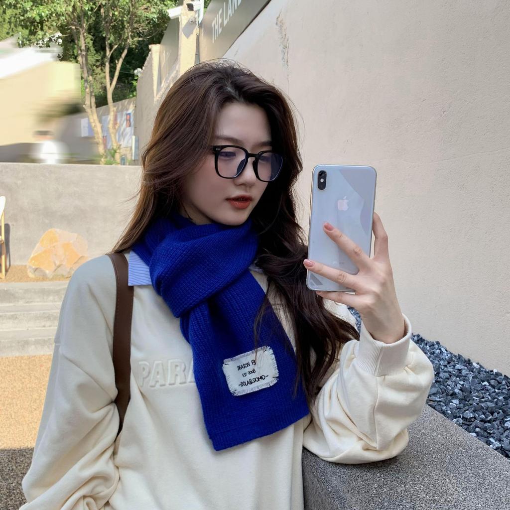 Buy Winter Wool Knitted Women Scarf Korean Version Solid Small Scarves ...