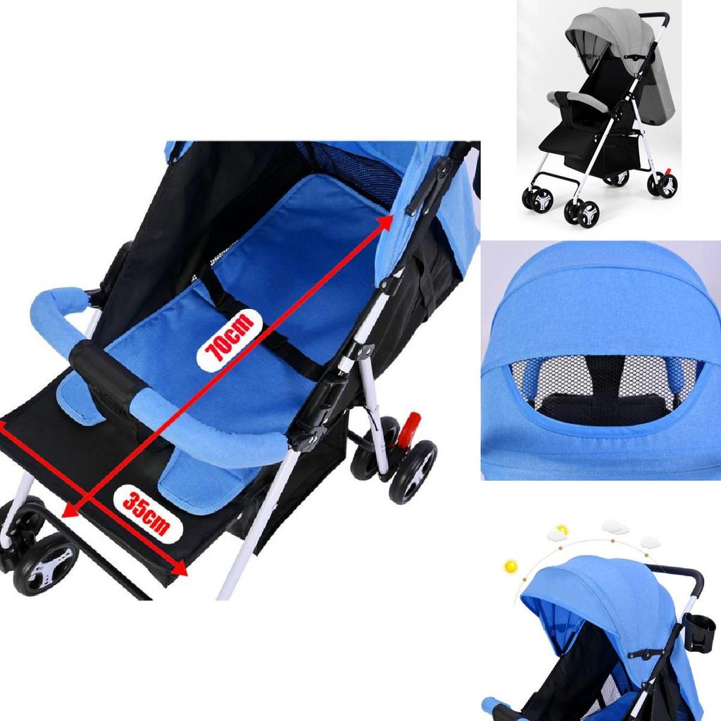 Multi-functional Baby Stroller With Reclining Seat Lightweight Design For Hassle-free Outings