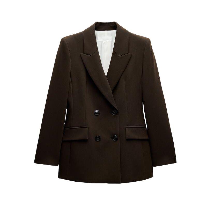 Spring New Women's Clothing Commute Style Double Breasted Suit Outwear 2205593 High Waist Slim-Fit Pants 2199593