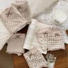 Leopard Print Coffee Micro-Brushed Warm Underwear, Women's Seamless Cotton Hip-Wrapping Briefs for Autumn/Winter.