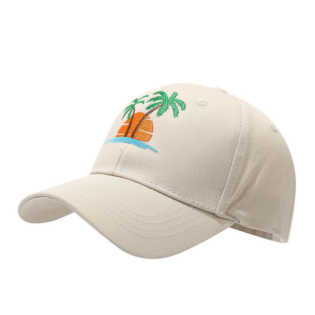 Summer Beach Embroidered Cotton Baseball Cap With Sun Protection For Women And Men