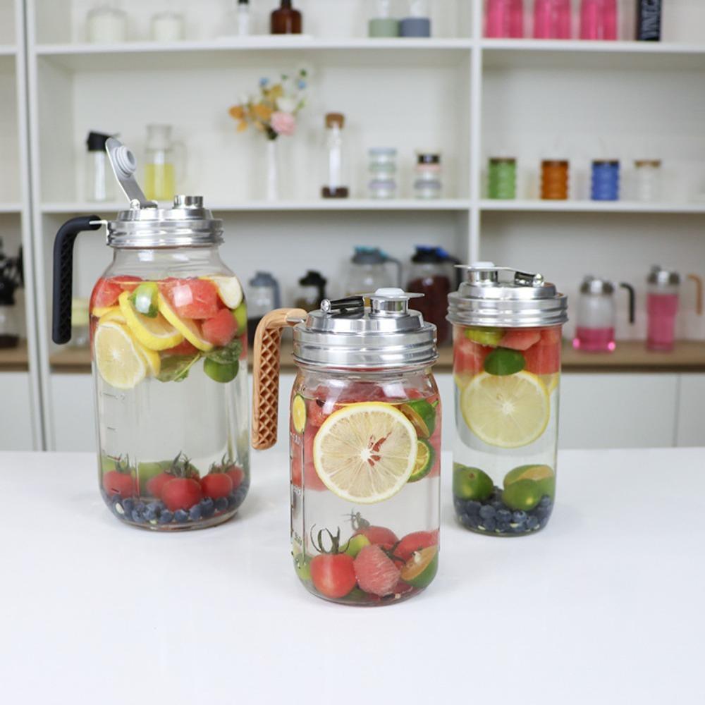 Ergonomic Handle Mason Jar Lids Leakproof Pour Spout Lid Wide Mouth Jar Cover  Brewing Fermenting