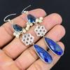 Lapis Lazuli Stone Iolite Quartz Anniversary Dangle New Earrings Sterling Silver