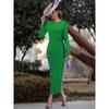 Women's Elegant Pleated Slim Dress Sexy Hip Dress