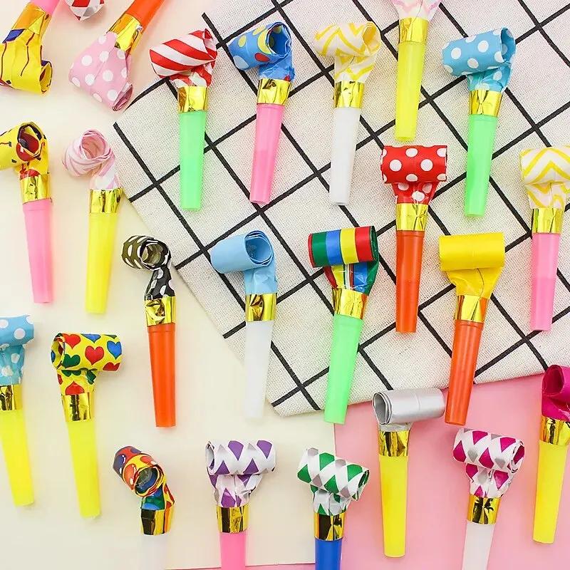 Colorful Whistles Toy Funny Toy Children Blowing Dragon Whistle Blow Roll Toys Baby Party Games Birthday Gifts Toddler Toy