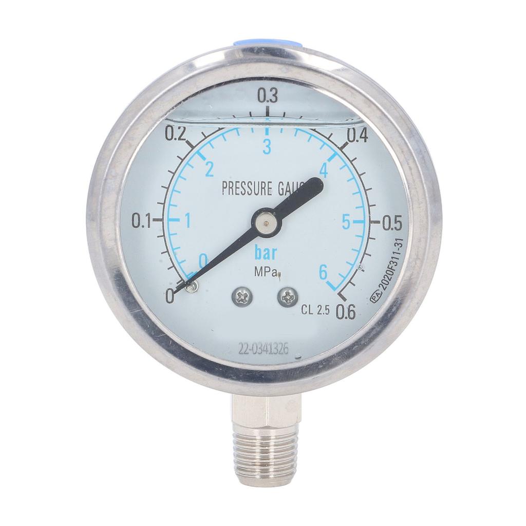 Pressure Gauge 1 4 NPT Accuracy Level 2.5 Transparent Dial Vacuum Pressure Gauge with Stainless Steel Housing 0 To