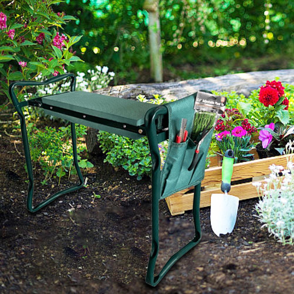 Foldable Gardening Bench with Tool Bag Garden Kneeler Seat EVA Foam Pad for Kneeling and Sitting Gardening Gifts for Women Men