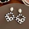 80s Hong Kong Style Red & Blue Clip-On Earrings for Non-Pierced Ears – High-End French Luxury Stud Hoops