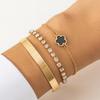 3Pcs/Set Hip Hop Retro Sparking Rhinestone Chain Bracelet for Women Minimalist Geometry Flower Bangles Trend Girls Jewelry Gifts